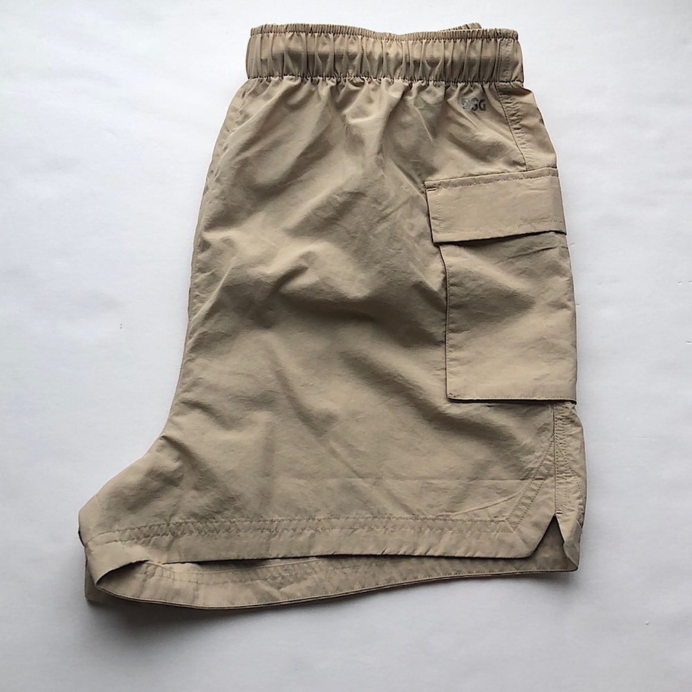 NWT DSG Women’s Nylon High Rise  Pull On Cargo Short In Light Tan Size Medium